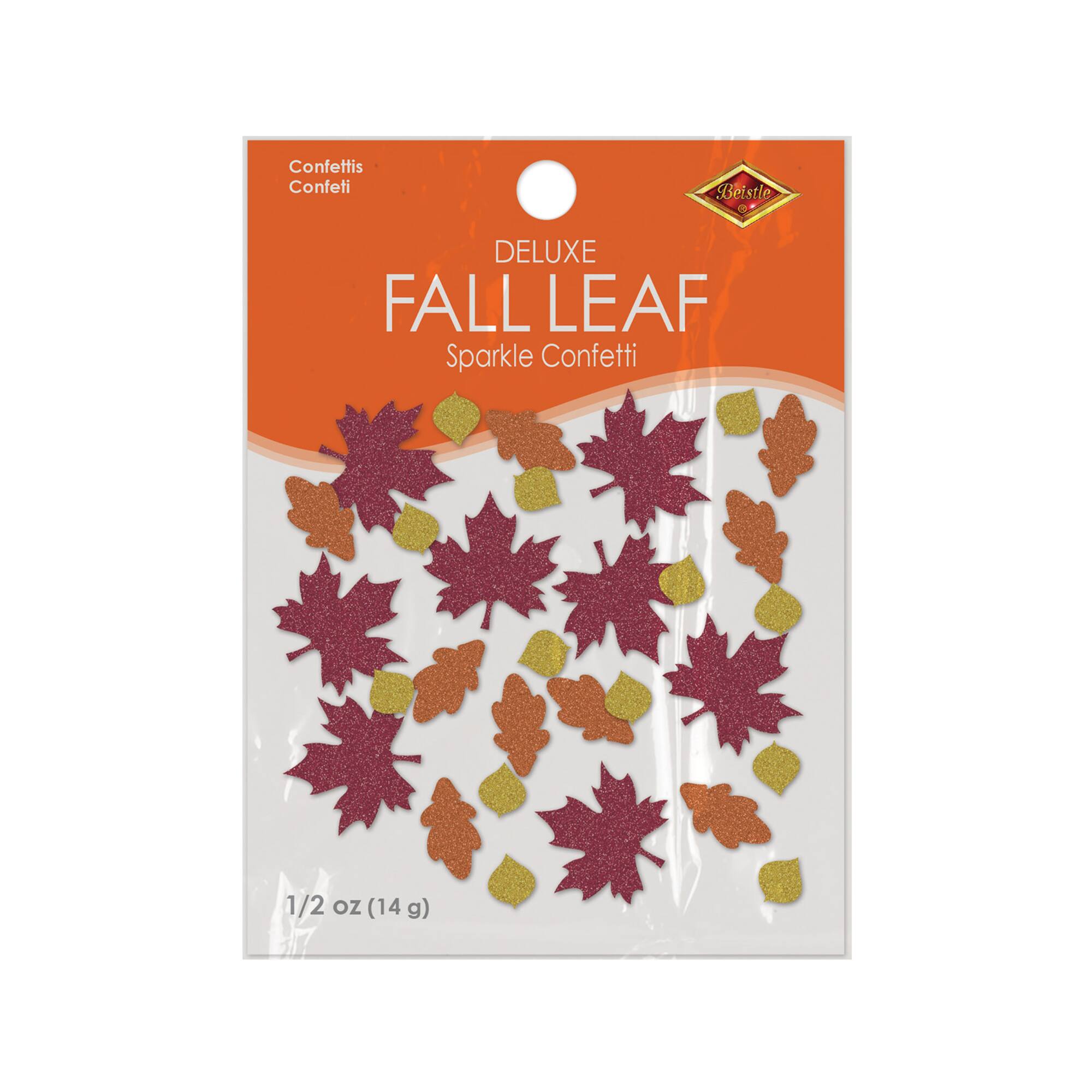Beistle 0.5oz. Fall Leaf Deluxe Sparkle Confetti, 2ct.
